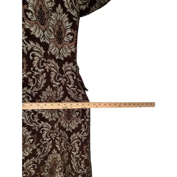 Kenzie Brocade Tapestry Coat Womens 12 Embroidered Elegant Woven Damask Boho